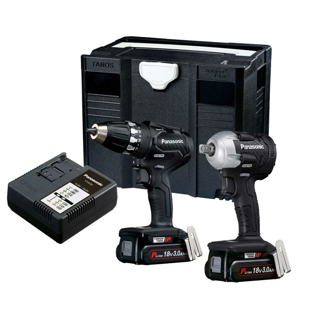 Panasonic PANC242PN EYC242PN2G31 18V Twin Pack 2 x 3.0Ah Li-ion Batteries &amp; Charger With Case