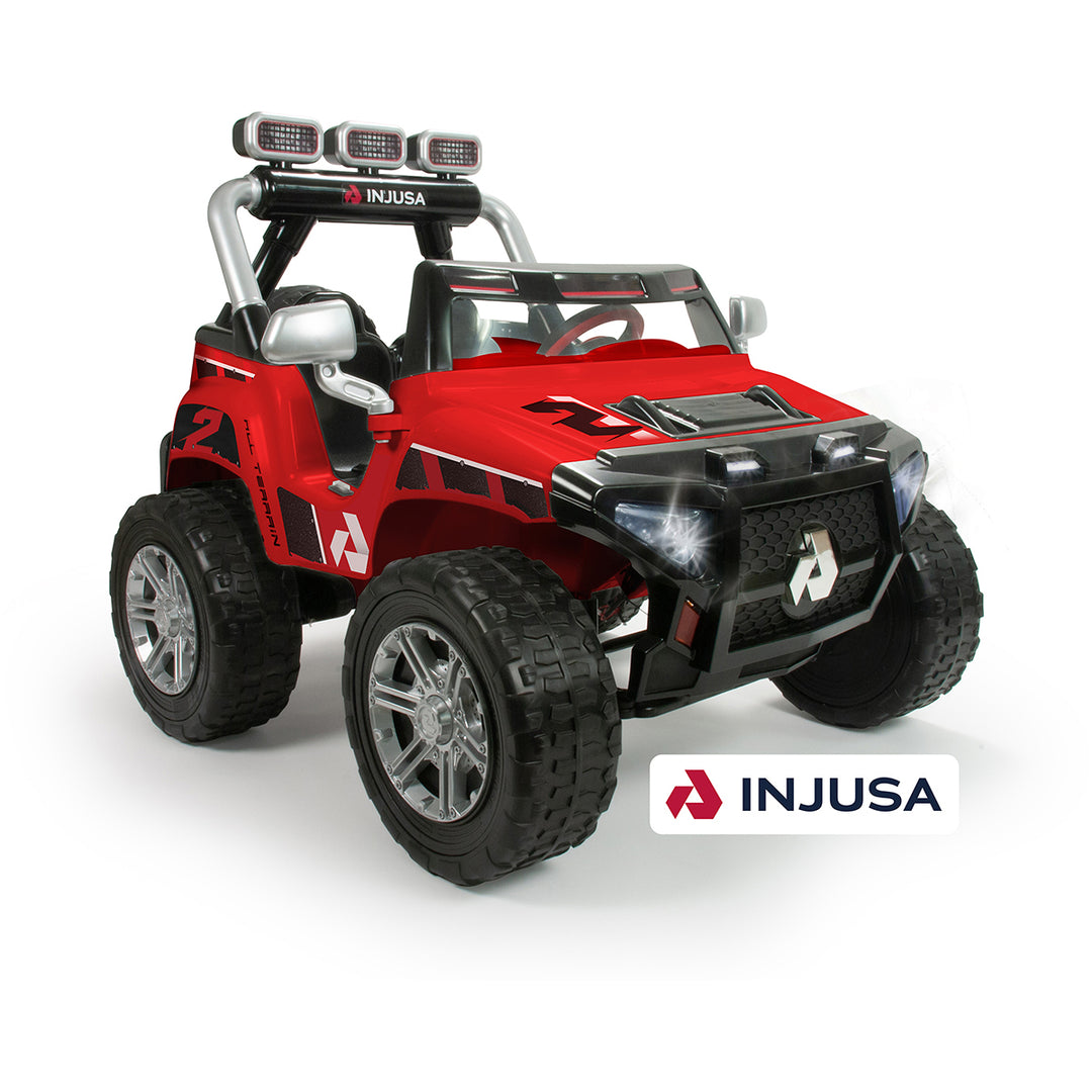 Injusa Monster 24V Electric Ride On Jeep in Red (3+ Years)