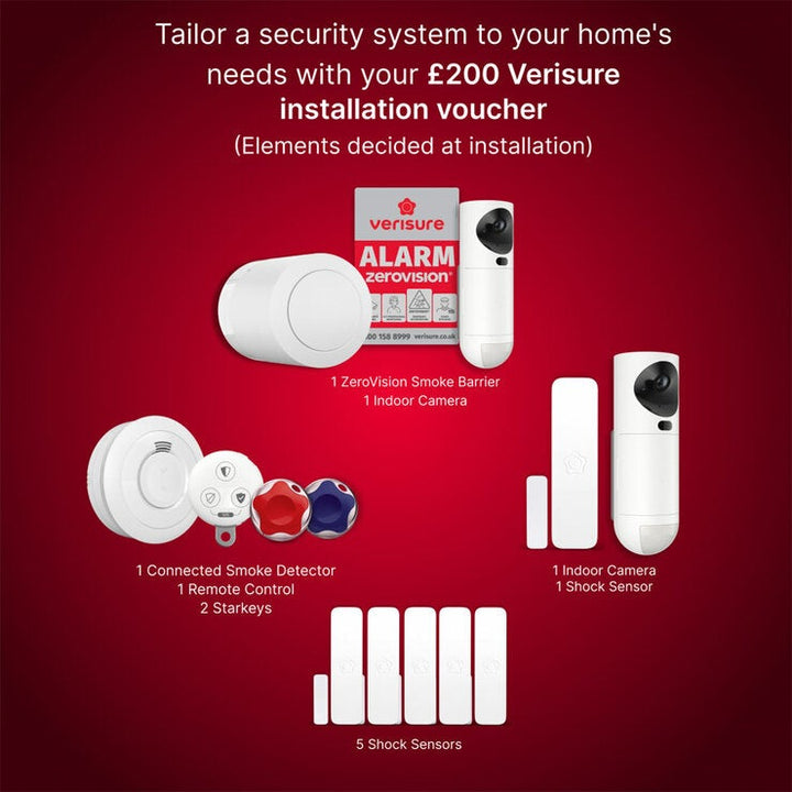 Verisure Installed Home Security Alarm System with 24/7 Monitoring &amp; £200 Customisation Voucher - Paid Monthly Subscription Required