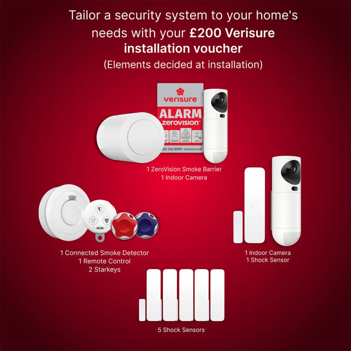 Verisure Installed Home Security Alarm System with 24/7 Monitoring &amp; £200 Customisation Voucher - Paid Monthly Subscription Required
