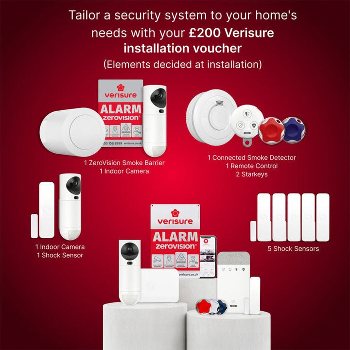 Verisure Installed Home Security Alarm System with 24/7 Monitoring &amp; £200 Customisation Voucher - Paid Monthly Subscription Required