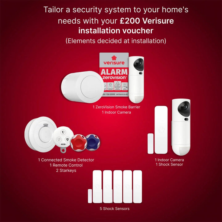 Verisure Installed Home Security Alarm System with 24/7 Monitoring &amp; £200 Customisation Voucher - Paid Monthly Subscription Required