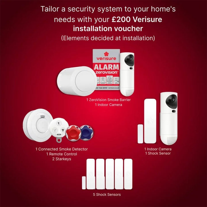 Verisure Installed Home Security Alarm System with 24/7 Monitoring &amp; £200 Customisation Voucher - Paid Monthly Subscription Required