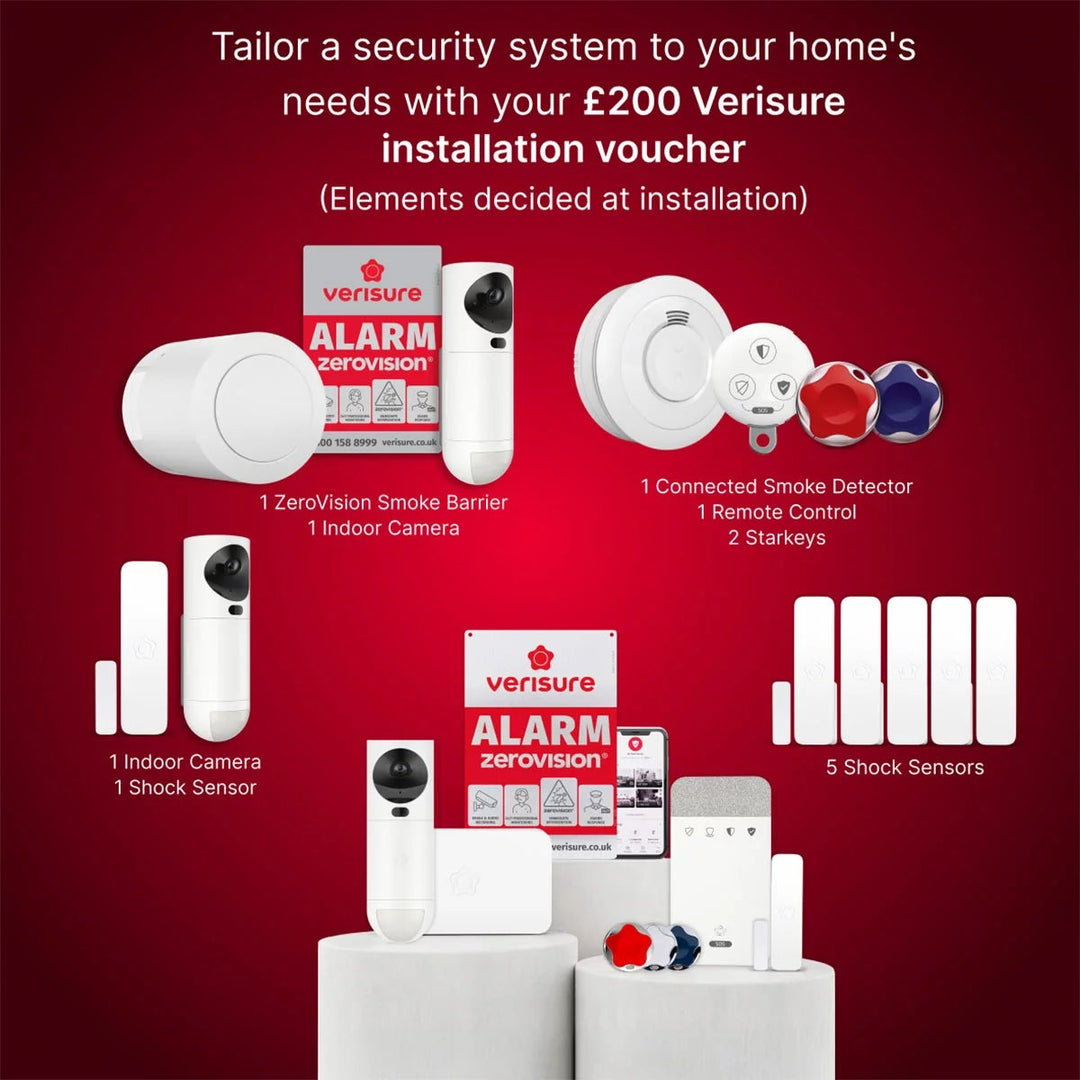 Verisure Installed Home Security Alarm System with 24/7 Monitoring &amp; £200 Customisation Voucher - Paid Monthly Subscription Required