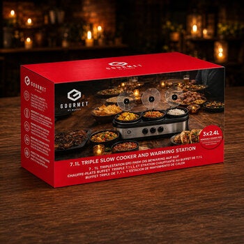 SensioHome Gourmet Triple Slow Cooker &amp; Warming Station 7.1L