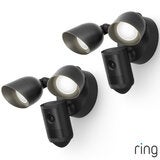 Ring Floodlight Cam (2nd Gen) - Wired - Black Security Camera - Retinal 2K - 2 Pack