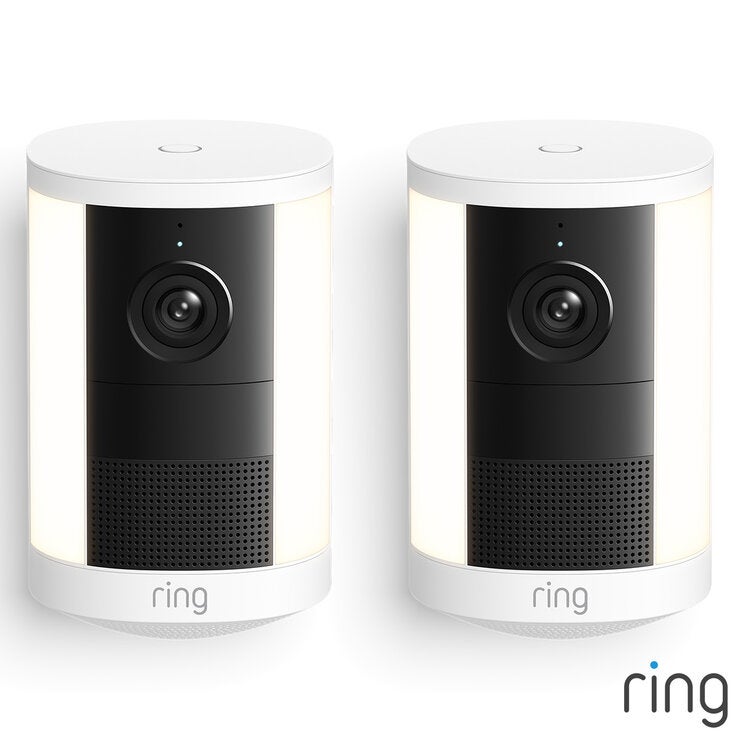 Ring Spotlight Cam (2nd Gen) - Battery White Security Camera - 2 Pack