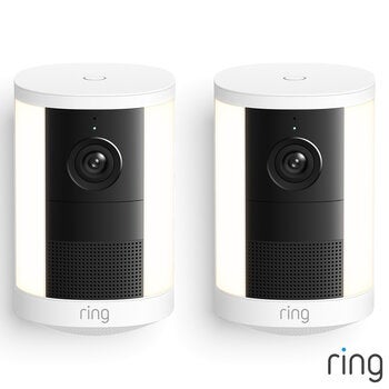 Ring Spotlight Cam (2nd Gen) - Battery White Security Camera - 2 Pack