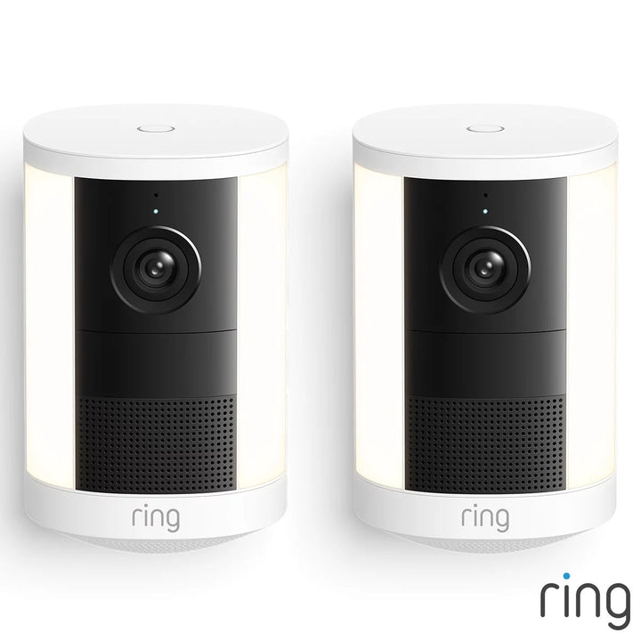 Ring Spotlight Cam (2nd Gen) - Battery White Security Camera - 2 Pack