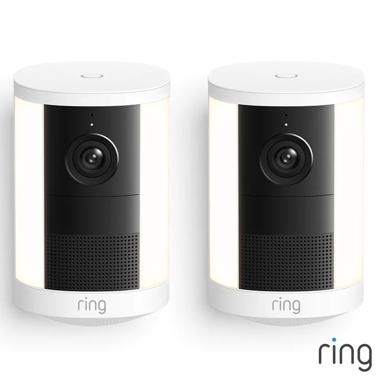 Ring Spotlight Cam (2nd Gen) - Battery White Security Camera - 2 Pack