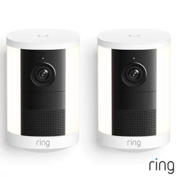 Ring Spotlight Cam (2nd Gen) - Battery White Security Camera - 2 Pack