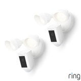 Ring Floodlight Cam (2nd Gen) - Wired - White Security Camera - Retinal 2K - 2 Pack
