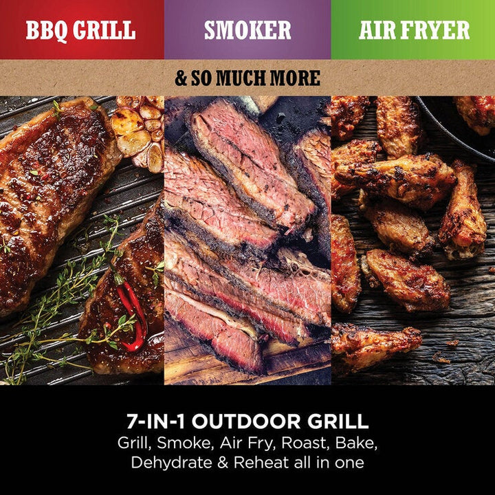 Ninja OG703UK Woodfire Electric BBQ Grill &amp; Smoker in Grey
