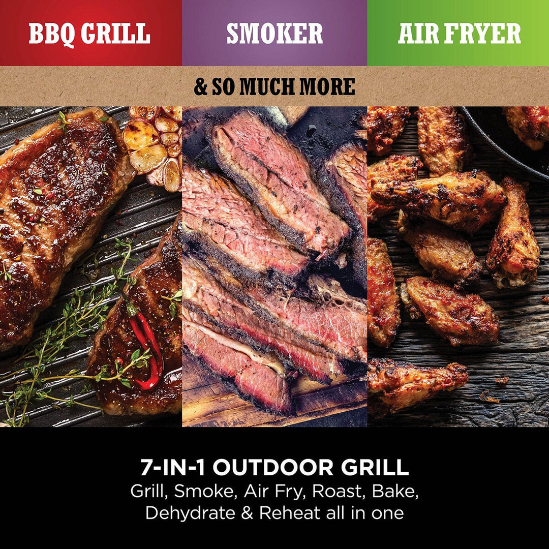 Ninja OG703UK Woodfire Electric BBQ Grill &amp; Smoker in Grey