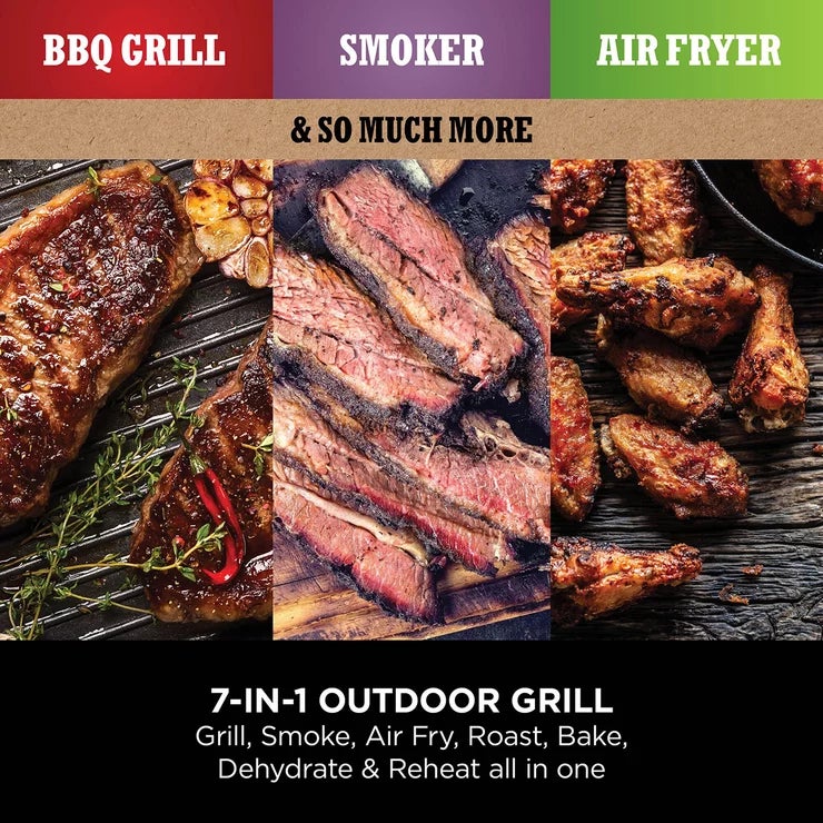 Ninja OG703UK Woodfire Electric BBQ Grill &amp; Smoker in Grey