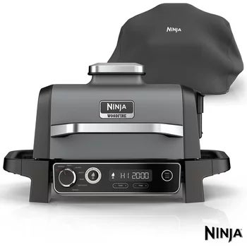 Ninja OG703UK Woodfire Electric BBQ Grill &amp; Smoker in Grey