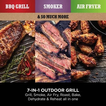 Ninja OG703UK Woodfire Electric BBQ Grill &amp; Smoker in Grey