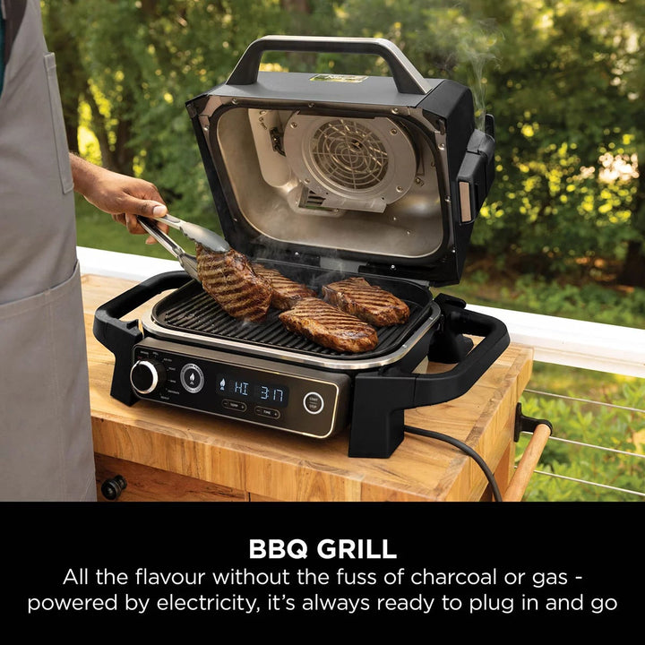 Ninja OG703UK Woodfire Electric BBQ Grill &amp; Smoker in Grey