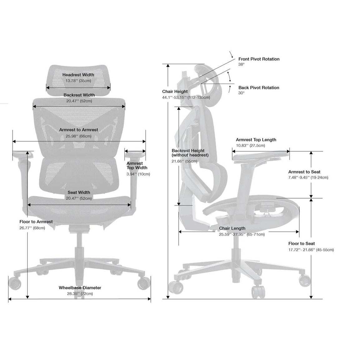 anda seaT X-Air Pro Mesh Gaming Chair, Black