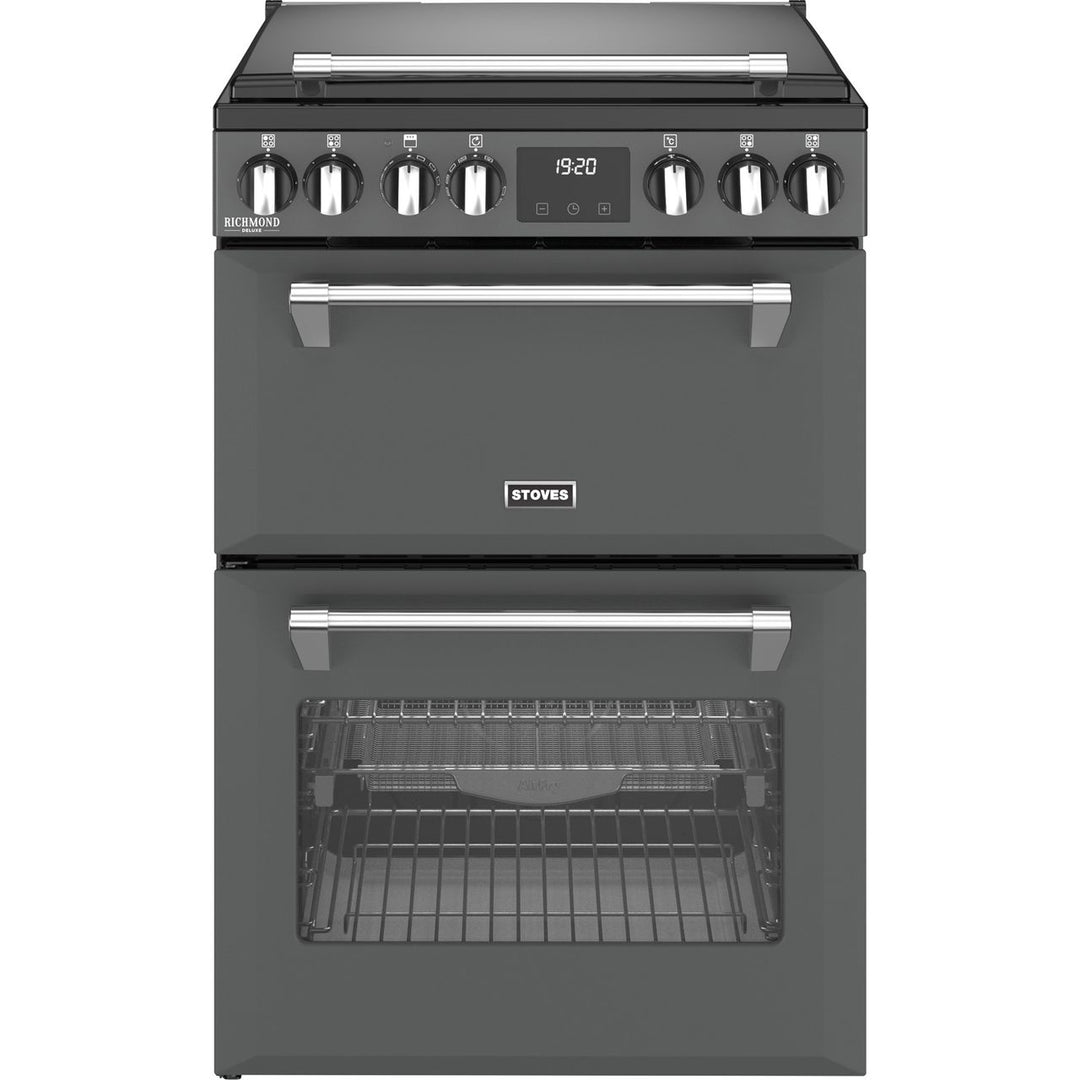 Stoves 60cm wide Double Oven Richmond Deluxe 60Ei RTY Mini Range Electric Cooker with Induction Hob - Anthracite