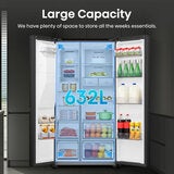 Hisense PureFlat RS818N4TFC, Non Plumbed Side By Side Fridge Freezer, C Rated In Black
