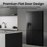Hisense PureFlat RS818N4TFC, Non Plumbed Side By Side Fridge Freezer, C Rated In Black