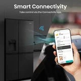 Hisense PureFlat RS818N4TFC, Non Plumbed Side By Side Fridge Freezer, C Rated In Black