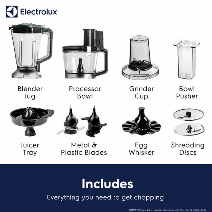Electrolux SDA2838ELGRY 1000W Multi Food Processor &amp; Blender in Grey