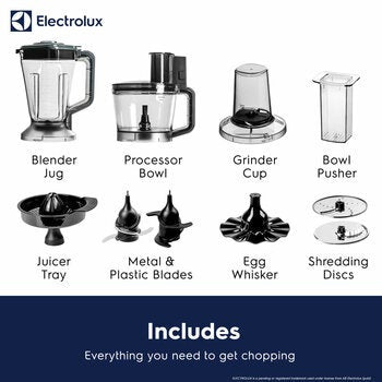 Electrolux SDA2838ELGRY 1000W Multi Food Processor &amp; Blender in Grey