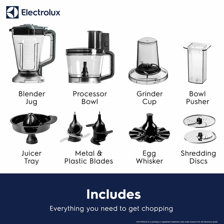 Electrolux SDA2838ELGRY 1000W Multi Food Processor &amp; Blender in Grey