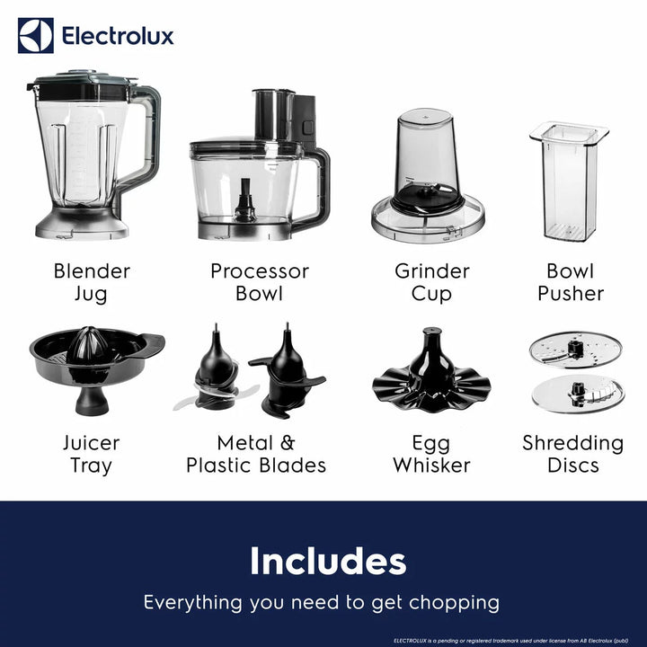Electrolux SDA2838ELGRY 1000W Multi Food Processor &amp; Blender in Grey