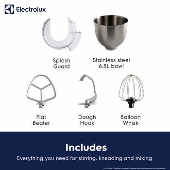 Electrolux SDA2842ELGRY 1600W Die-Cast 6.5L Stand Mixer in Grey