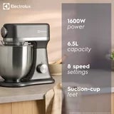Electrolux SDA2842ELGRY 1600W Die-Cast 6.5L Stand Mixer in Grey