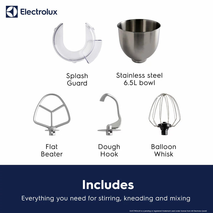 Electrolux SDA2842ELGRY 1600W Die-Cast 6.5L Stand Mixer in Grey