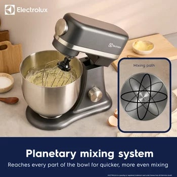 Electrolux SDA2842ELGRY 1600W Die-Cast 6.5L Stand Mixer in Grey