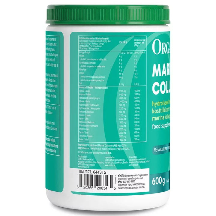 Organika Marine Collagen Powder, 600g