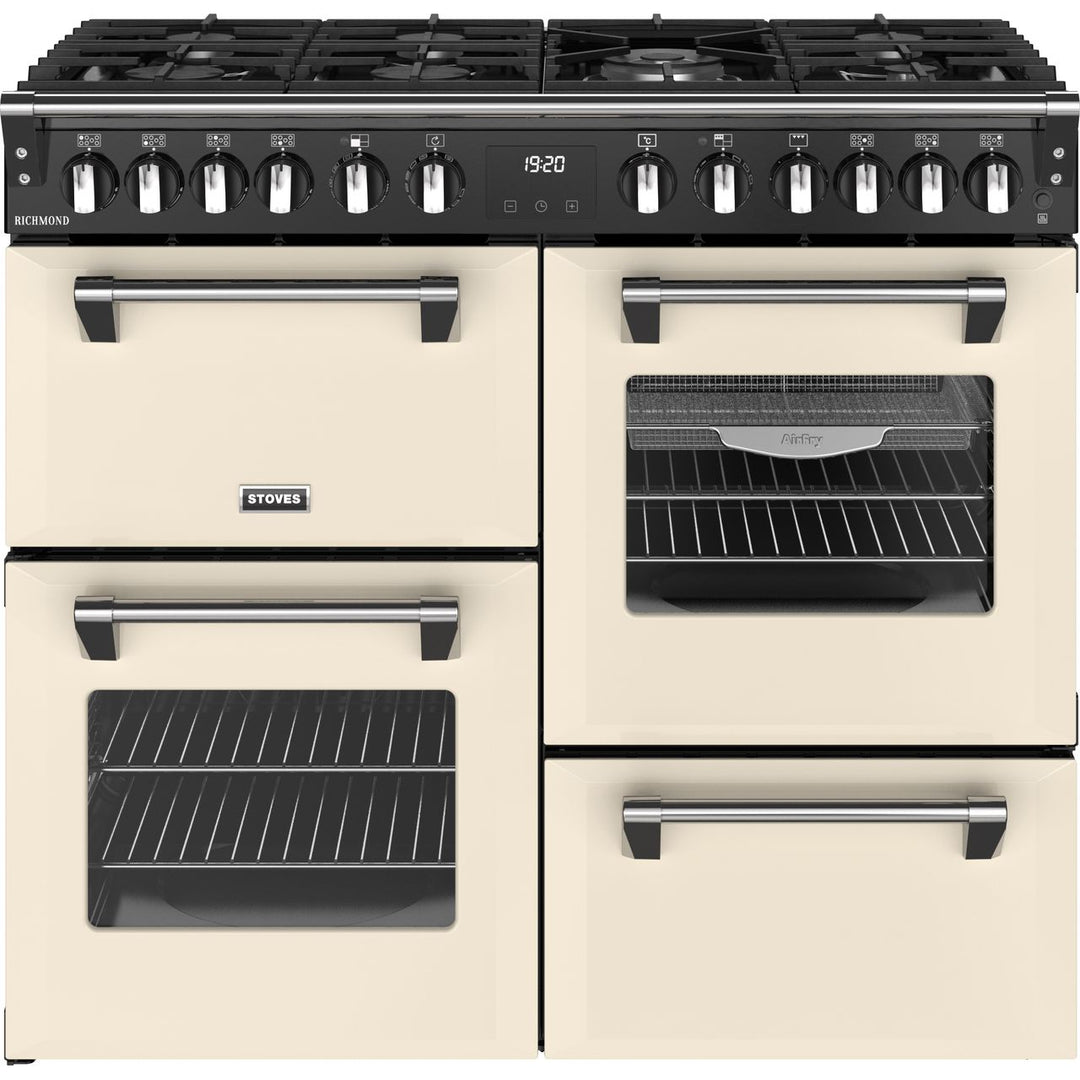 Stoves Richmond 100cm wide Dual Fuel Range Cooker with Gas Hob - Cream