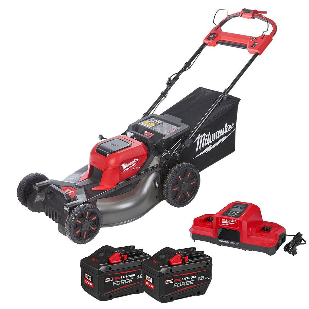 Milwaukee M18F2LM53-122 36V Fuel 53cm Self Propelled Lawn Mower with 2 x 12.0Ah Battery &amp; Dual Bay Super Charger 4933499214