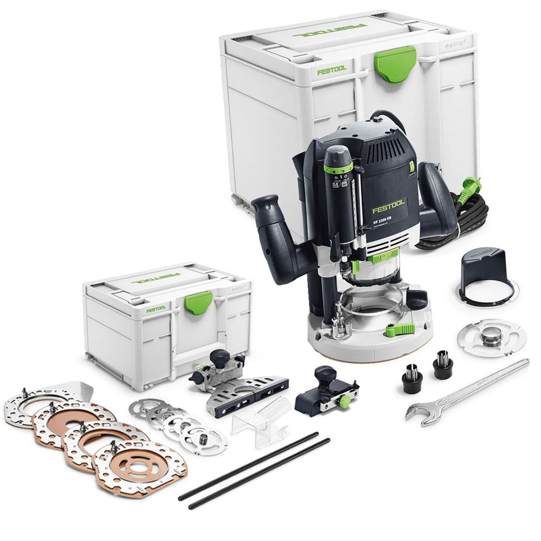 Festool OF 2200 EB-Plus 1/2" Router Cutter 230V GB - 576218 With Router Accessories Set 576832