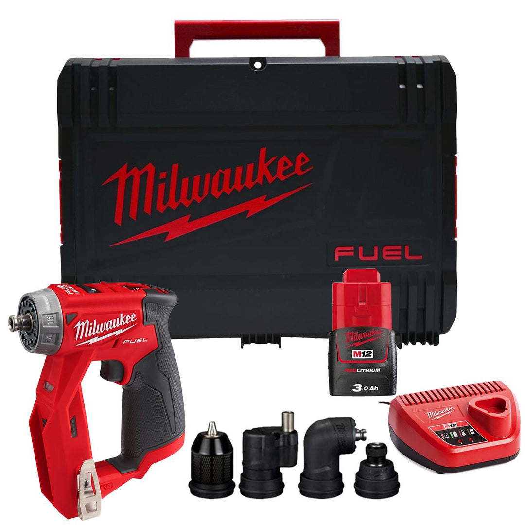 Milwaukee M12FDDXKIT-0X 12V Brushless 4-in-1 Drill Driver with 1 x 3.0Ah Battery Charger &amp; Case