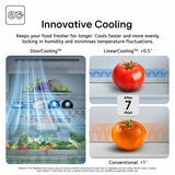 LG Fit &amp; Max, GBBS524CPY Fridge Freezer, C Rated in Silver