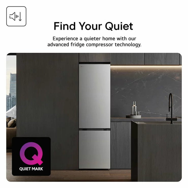 LG Fit &amp; Max, GBBS524CPY Fridge Freezer, C Rated in Silver