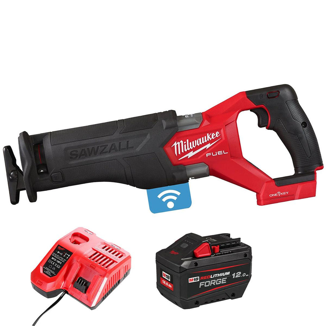 Milwaukee M18ONEFSZ-0 M18 FUEL 18V ONE-KEY Sawzall with 1 x 12.0Ah Battery & Charger