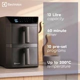 Electrolux SDA2980ELGRY Double Stacked 12L Air Fryer in Grey