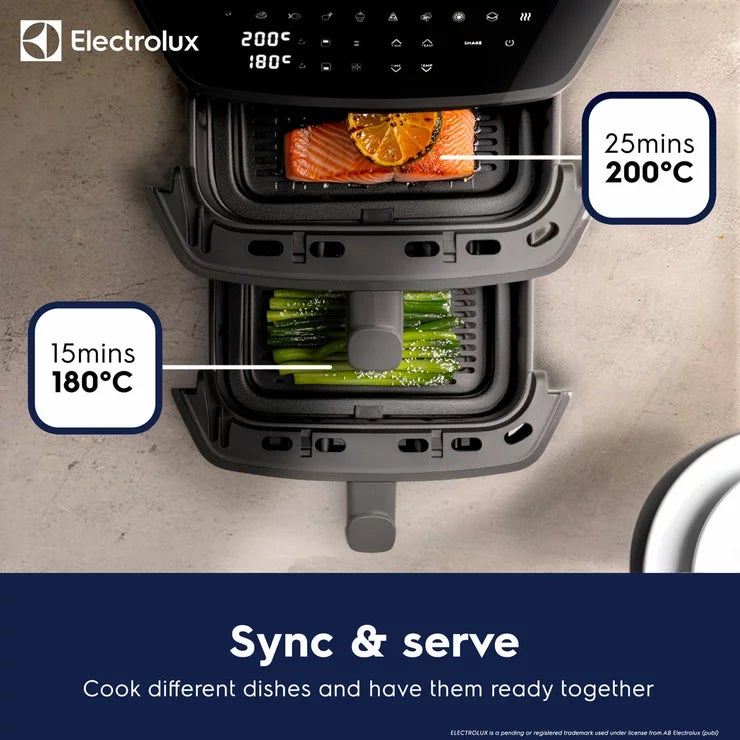 Electrolux SDA2980ELGRY Double Stacked 12L Air Fryer in Grey