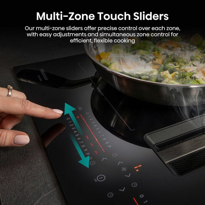 Hisense Hi6 HEH8432BSCWF 83cm Induction Hob with Bridge Zone in Black For External / Recirculation Ventilation