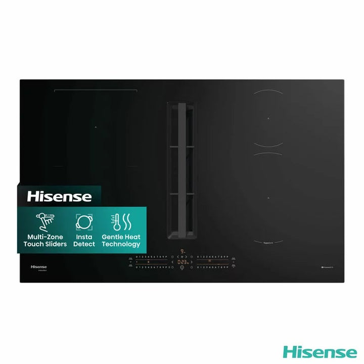 Hisense Hi6 HEH8432BSCWF 83cm Induction Hob with Bridge Zone in Black For External / Recirculation Ventilation