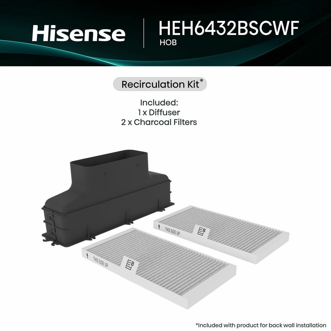 Hisense Hi6 HEH6432BSCWF 60cm Induction Hob in Black, For External / Recirculation Ventilation