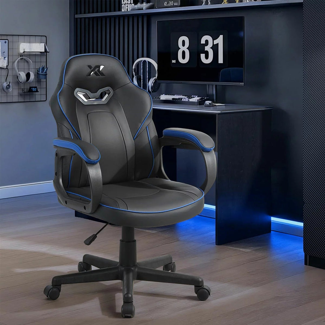 X Rocker Mythos Mid-Back Gaming Chair, Black/Blue