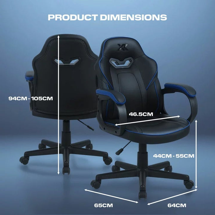 X Rocker Mythos Mid-Back Gaming Chair, Black/Blue